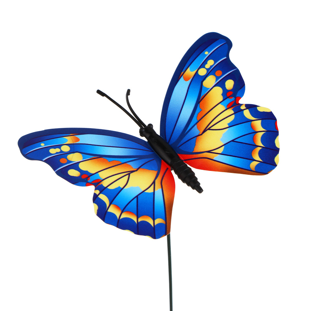 Фигурка на стержне "Бабочка" тм INBLOOM, набор 10шт, 8х25см, пластик, металл, арт.№ 153-211