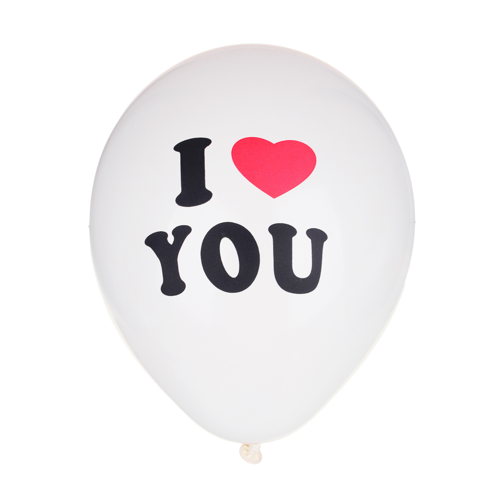 Набор шаров воздушных с рисунком Сердца, 6 шт, латекс, 12", 6 видов, арт.№ 518-002