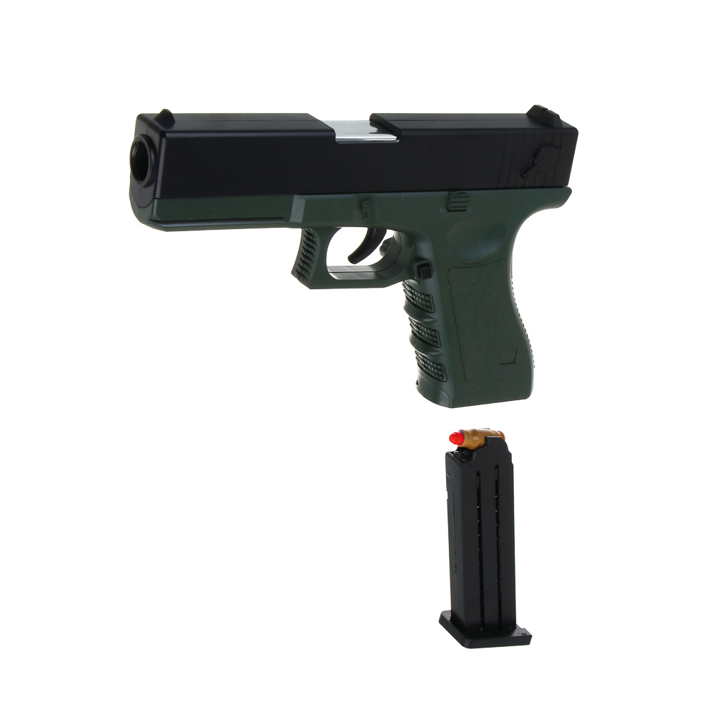 ИГРОЛЕНД Пистолет с патронами и обоймой, ABS, EVA, 22,5х15х5см, арт.№ 261-726