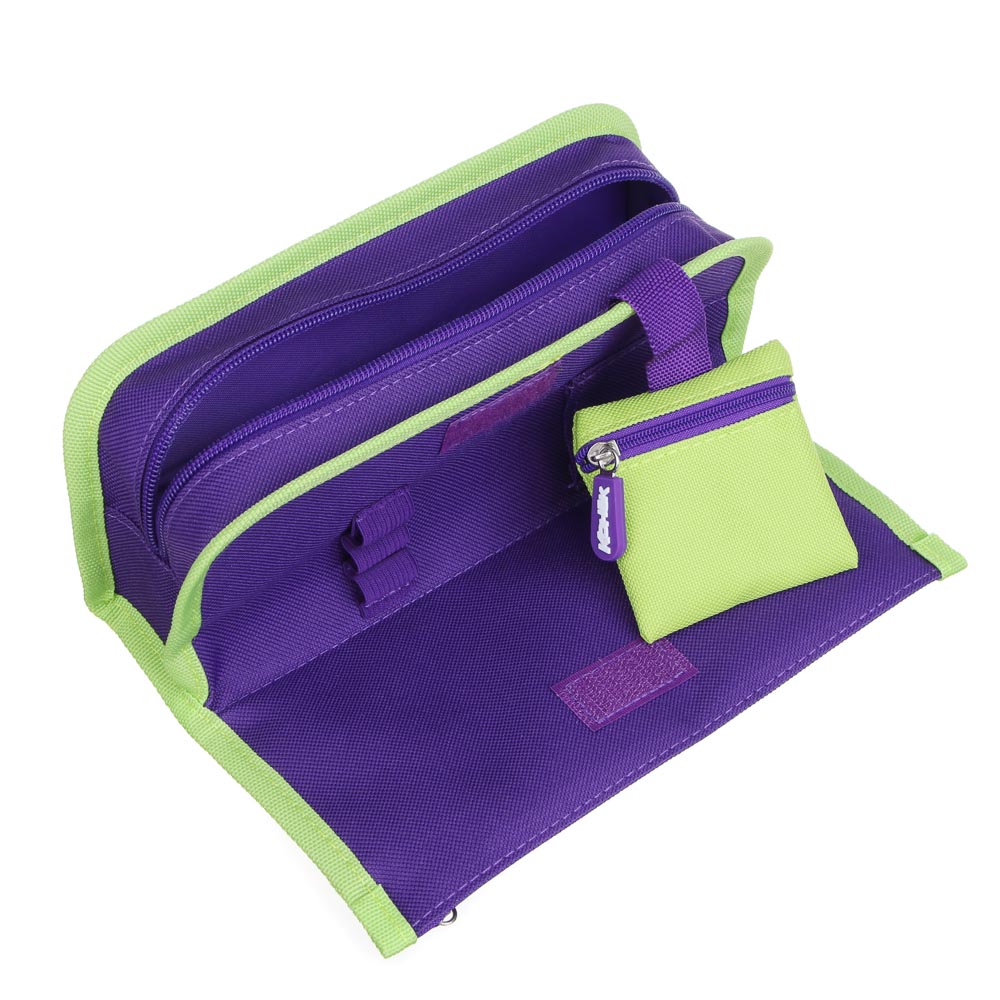 Пенал школьный прямоугольный 21,5х10х5 см, 1 отд., 2 карм., кошелек, откидная планка, "Конек" BY Русские Супергерои, арт.№ 583-008