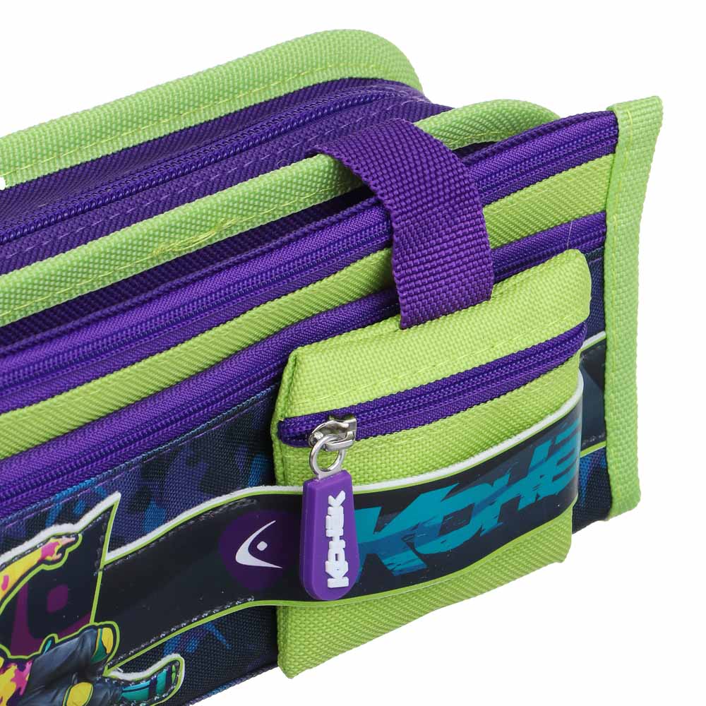 Пенал школьный прямоугольный 21,5х10х5 см, 1 отд., 2 карм., кошелек, откидная планка, "Конек" BY Русские Супергерои, арт.№ 583-008