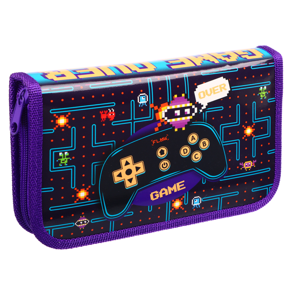 Гейм Овер Пенал жесткий прямоугольный, 19х11,5см, 1 отд., молния вокруг, ламинированный картон, арт.№ 238-006