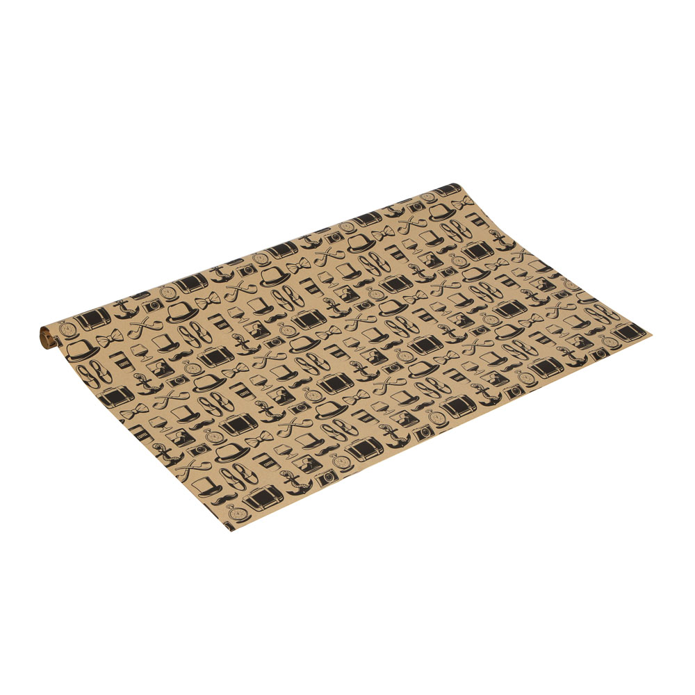 Бумага для упаковки подарков тм LADECOR, 70х100 см, 70 г, для мужчин, односторонняя, 4 дизайна, арт.№ 570-090