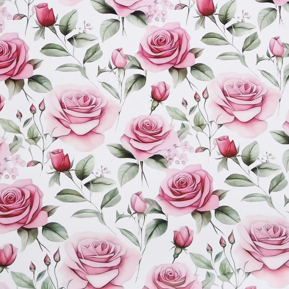 Бумага для упаковки подарков тм LADECOR 70х100 см, 70 г, "Цветы" арт 1, односторонняя, 4 дизайна, арт.№ 570-091