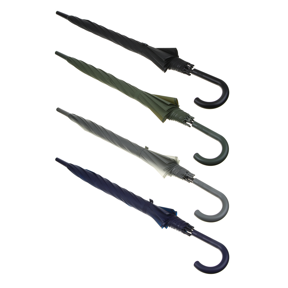 Зонт-трость, металл, пластик, ПВХ, d99см, 8 спиц, 4 цвета, арт.№ 302-401