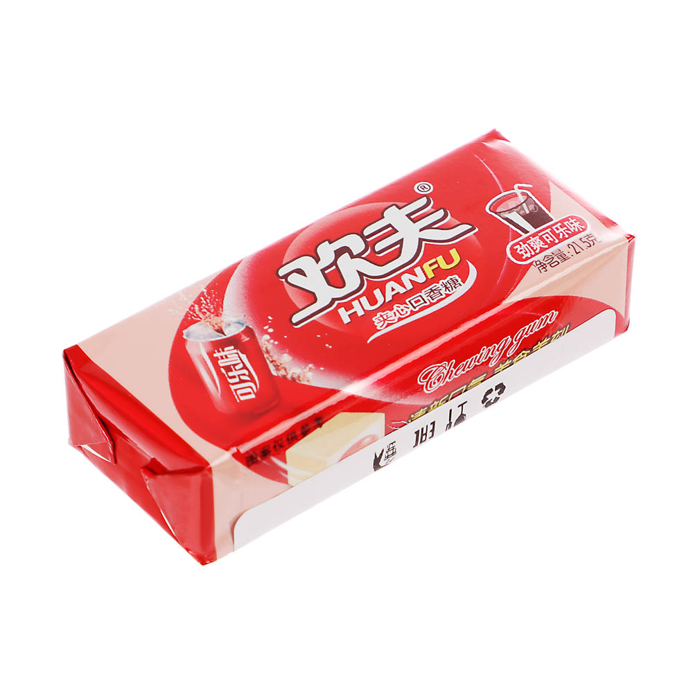Жевательная резинка кубики с наполнителем HUANFU, 21,5 гр, кола, арт.№ 347-453