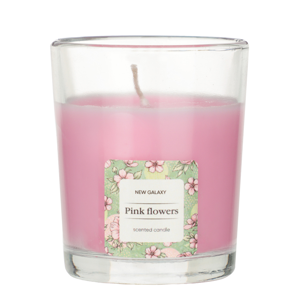 Свеча ароматизированная тм NEW GALAXY 45г., pure cotton , vanilla coconut,mixed berries,Pink flowers, арт.№ 778-332