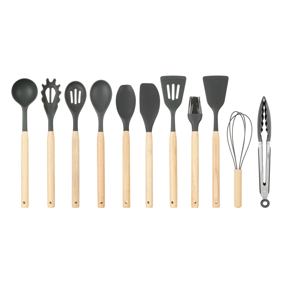 SATOSHI Аллон Набор кухонных принадлежностей 12пр., серый, силикон, арт.№ 881-340
