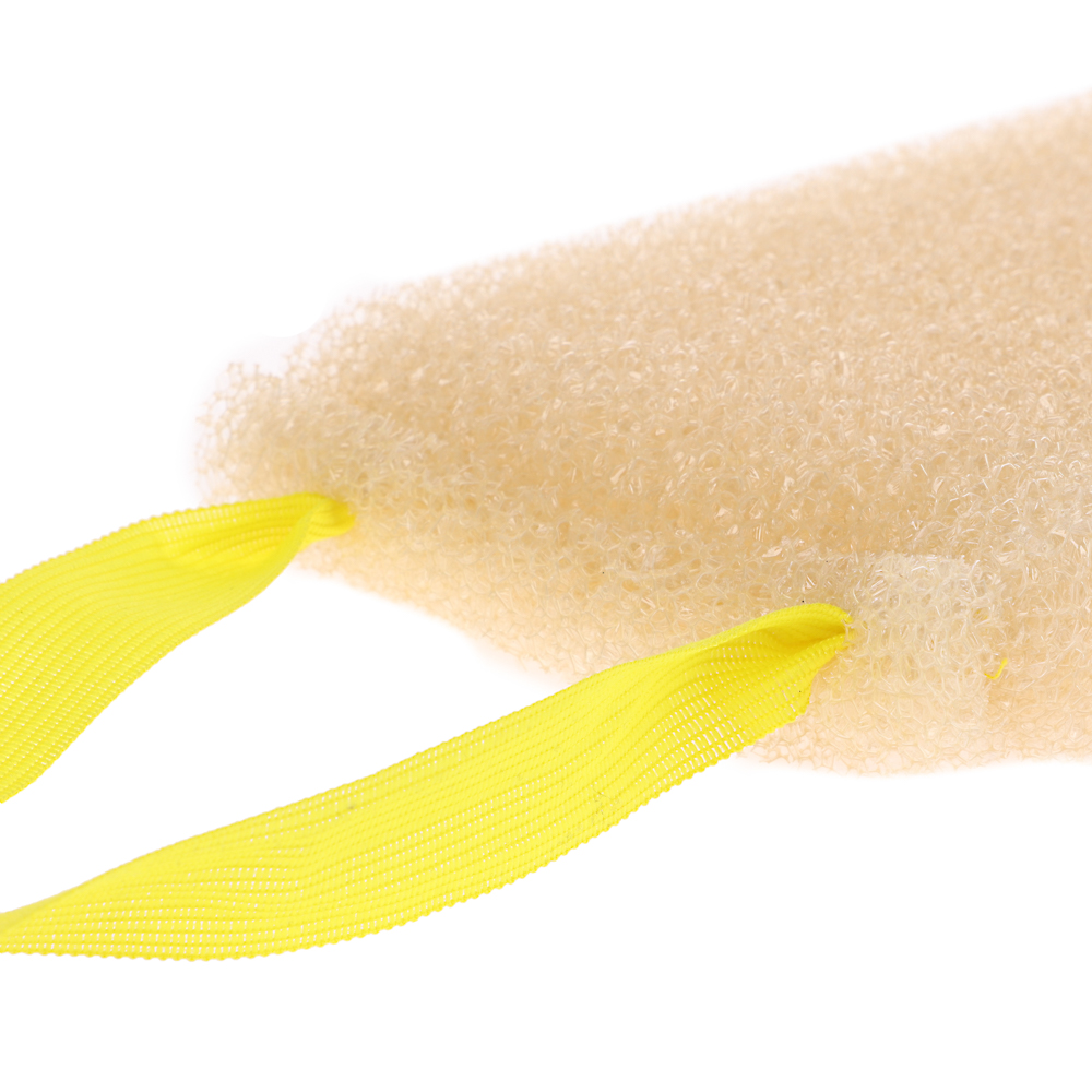 Мочалка Шахтерская, с прошитыми ручками 37x12x3см, поролон крупнопористый (массажный), цвет бежевый, арт.№ 361-155