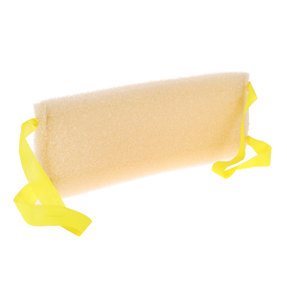 Мочалка Шахтерская, с прошитыми ручками 37x12x3см, поролон крупнопористый (массажный), цвет бежевый, арт.№ 361-155