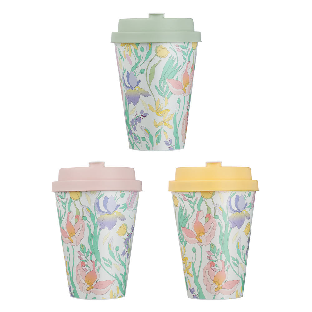 Ботаника Стакан с крышкой и клапаном 420мл, пластик, 3 цвета, арт.№ 861-562