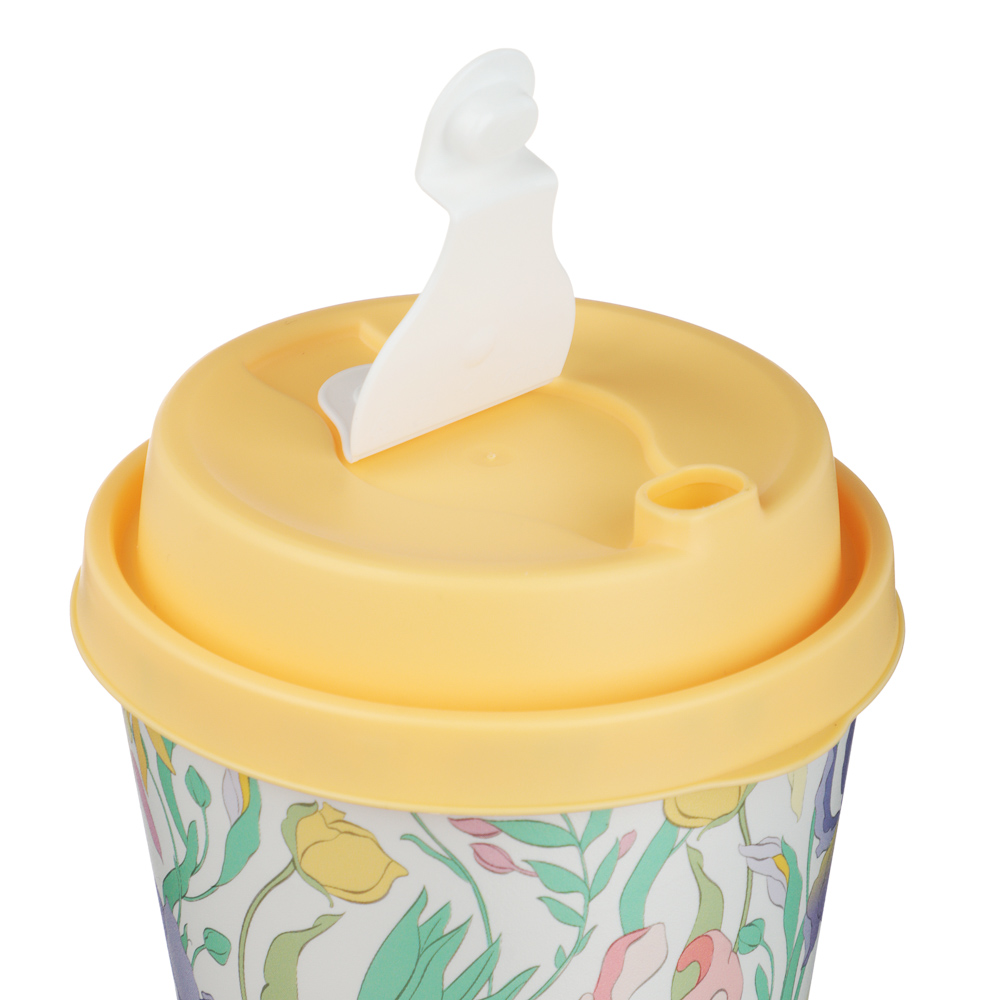 Ботаника Стакан с крышкой и клапаном 420мл, пластик, 3 цвета, арт.№ 861-562