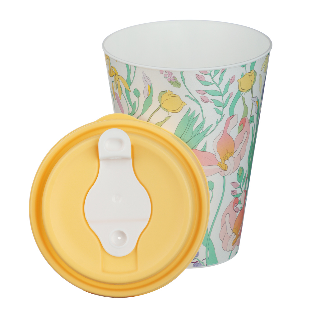 Ботаника Стакан с крышкой и клапаном 420мл, пластик, 3 цвета, арт.№ 861-562