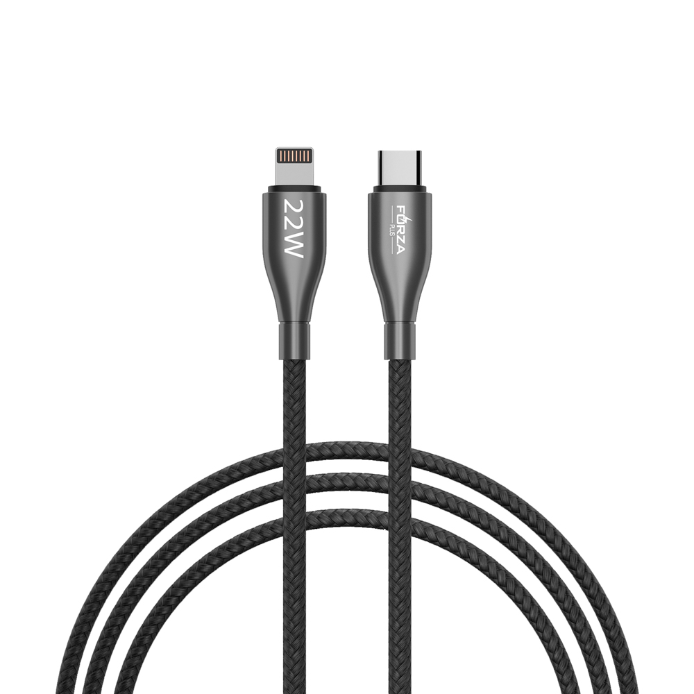 Кабель для зарядки Type C-Type C/iP FORZA Керамика, 1м, 3А, быстрая зарядка QC3.0, 2 цвета, арт.№ 931-065