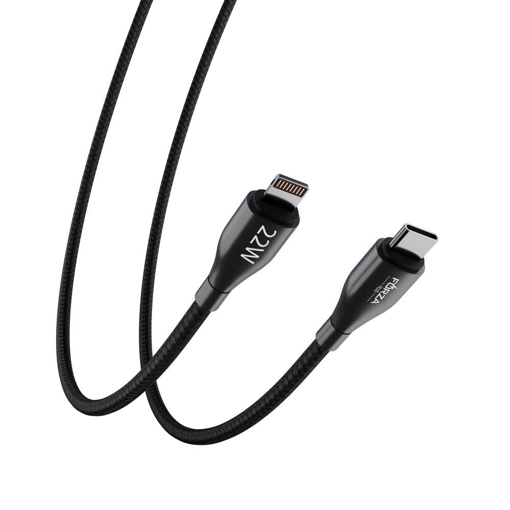 Кабель для зарядки Type C-Type C/iP FORZA Керамика, 1м, 3А, быстрая зарядка QC3.0, 2 цвета, арт.№ 931-065
