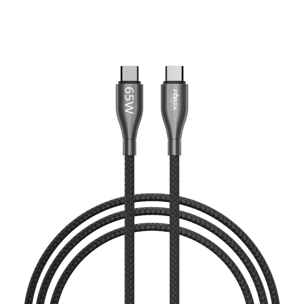 Кабель для зарядки Type C-Type C/iP FORZA Керамика, 1м, 3А, быстрая зарядка QC3.0, 2 цвета, арт.№ 931-065