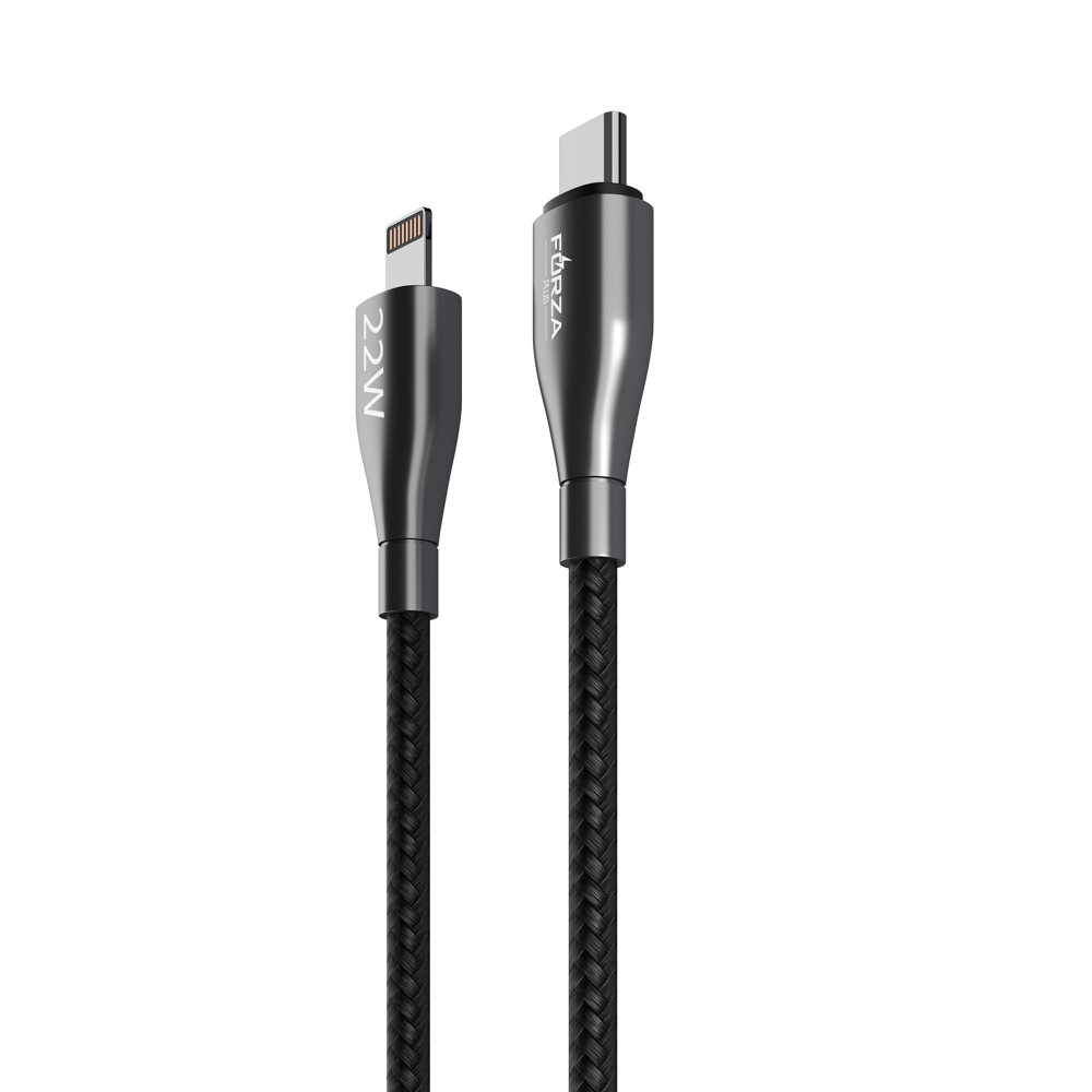 Кабель для зарядки Type C-Type C/iP FORZA Керамика, 1м, 3А, быстрая зарядка QC3.0, 2 цвета, арт.№ 931-065