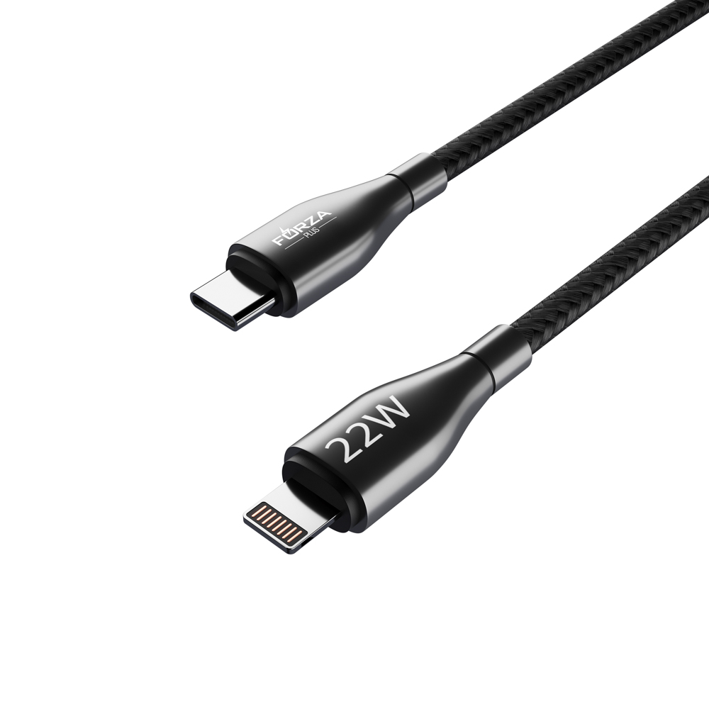 Кабель для зарядки Type C-Type C/iP FORZA Керамика, 1м, 3А, быстрая зарядка QC3.0, 2 цвета, арт.№ 931-065