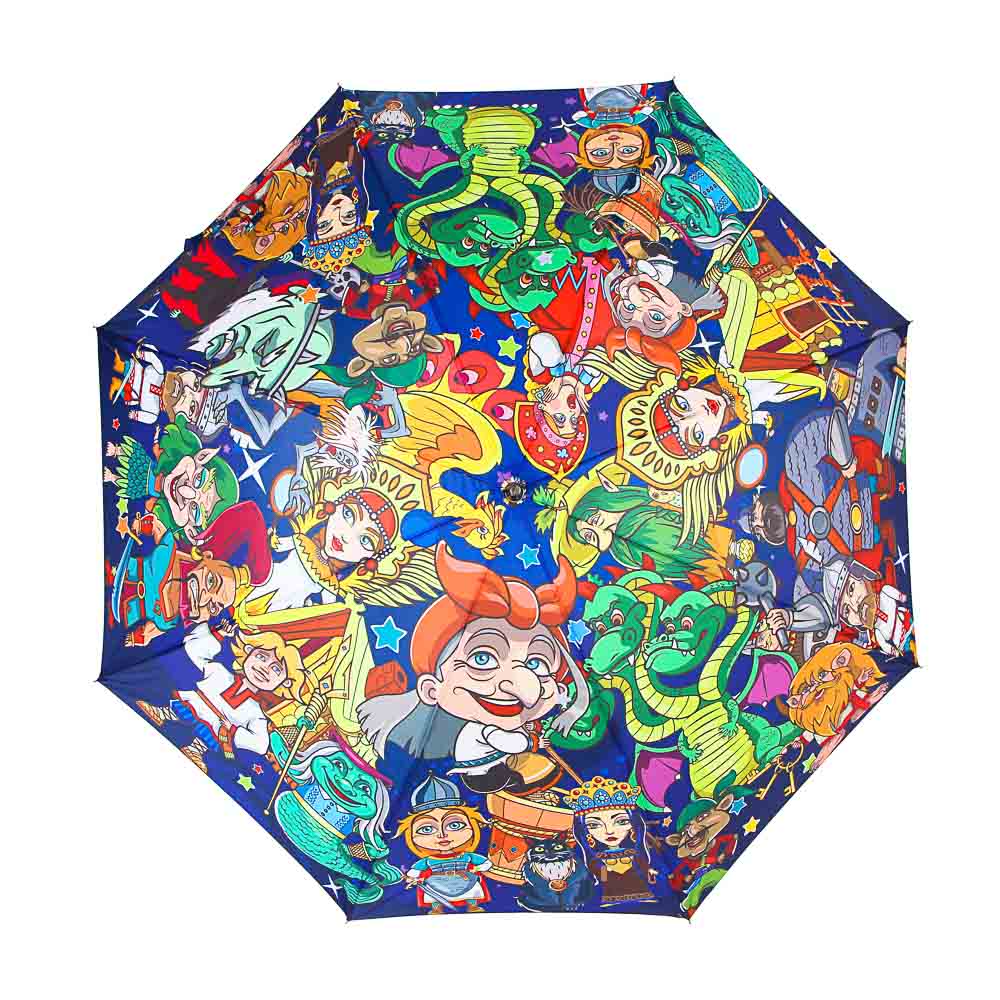 BY Зонт-трость Герои Вселенной, полиэстер, сплав, 70см, 8 спиц, арт.№ 302-331