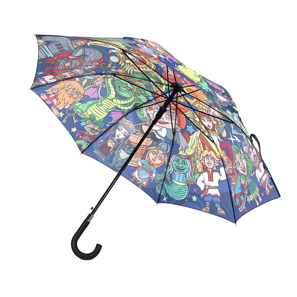 BY Зонт-трость Герои Вселенной, полиэстер, сплав, 70см, 8 спиц, арт.№ 302-331