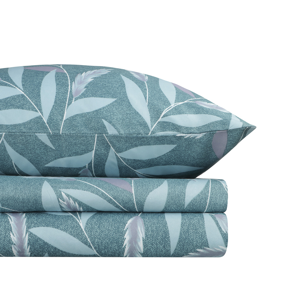 PROVANCE Нэви Комплект постельного белья 1,5 (4 предмета), микросатин, листья, арт.№ 421-373