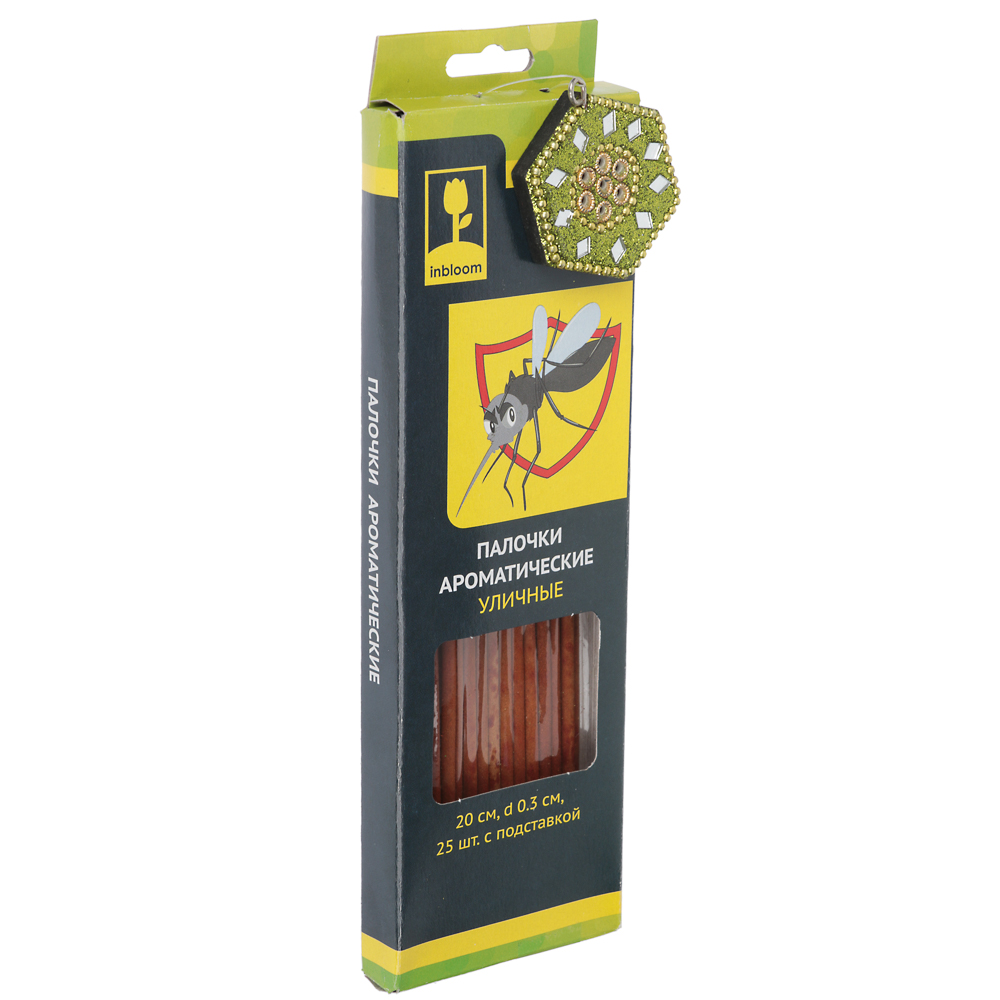 INBLOOM Палочки ароматические уличные 20см d0,3см 25шт с подставкой, арт.№ 159-151