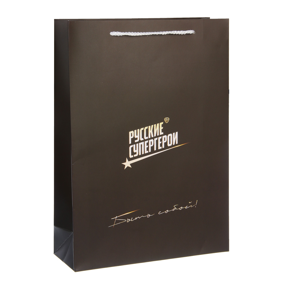 Пакет подарочный бумажный тм BY Русские Супергерои, 25x35x9 см, 16 +, арт.№ 507-521