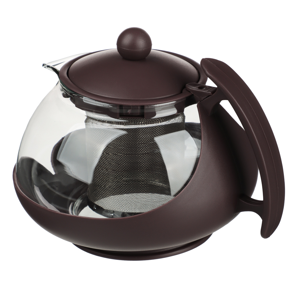 VETTA Чайник заварочный 750мл, овальный,  ситечко из нержавеющей стали, стекло, полипропилен, арт.№ 850-704