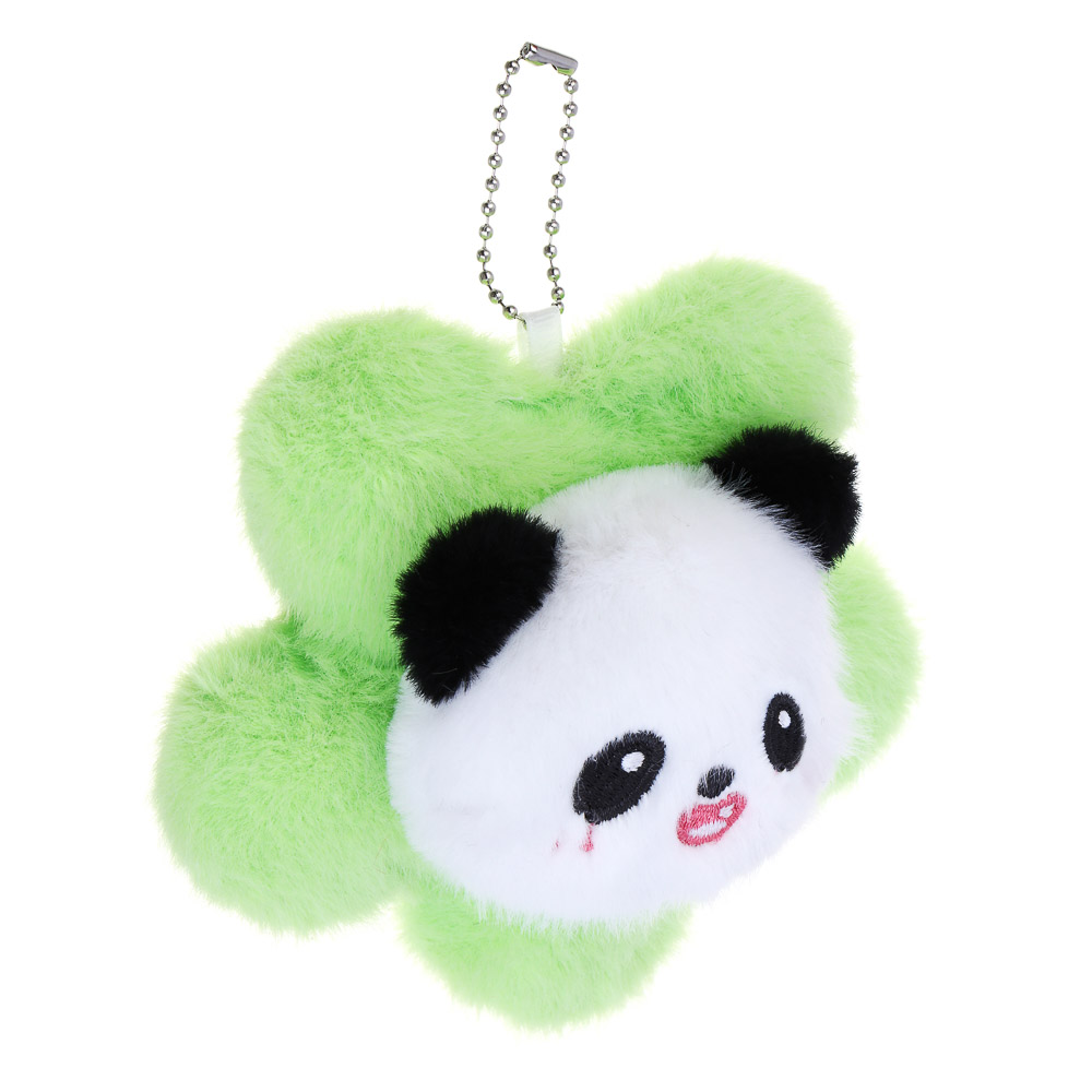 ИГРОЛЕНД Брелок мягкий "Панда на цветочке" с подвесом, 12 см, полиэстер, 4 цвета, арт.№ 264-460