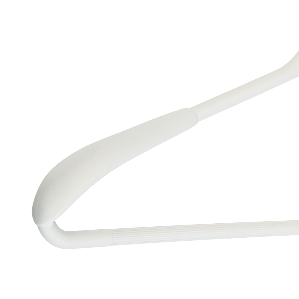 Вешалка для одежды тм VETTA, 43х21,5х3 см, пластик с покрытием софт тач, широкие плечи, цвет белый, арт.№ 456-141