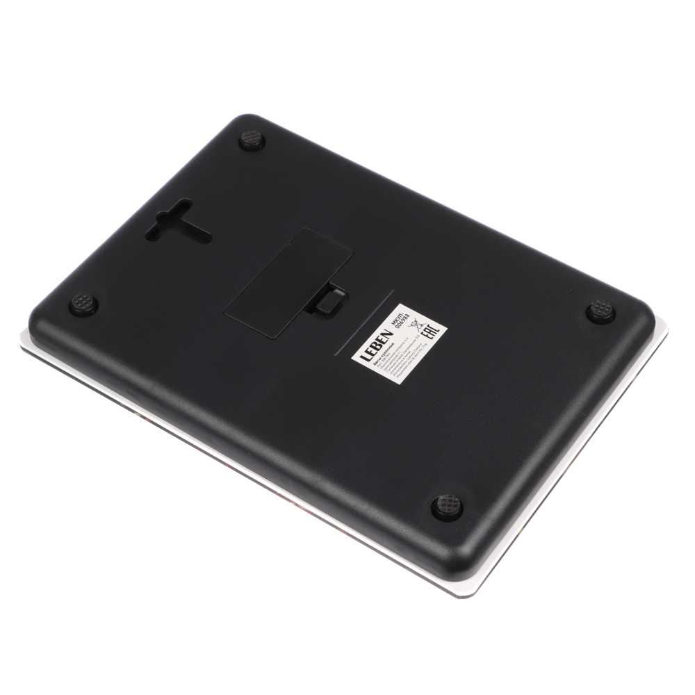 LEBEN Весы кухонные электронные, прямоуг., стекло с дизайном, макс.нагр. 5кг (точн.измер. 1гр), арт.№ 268-064