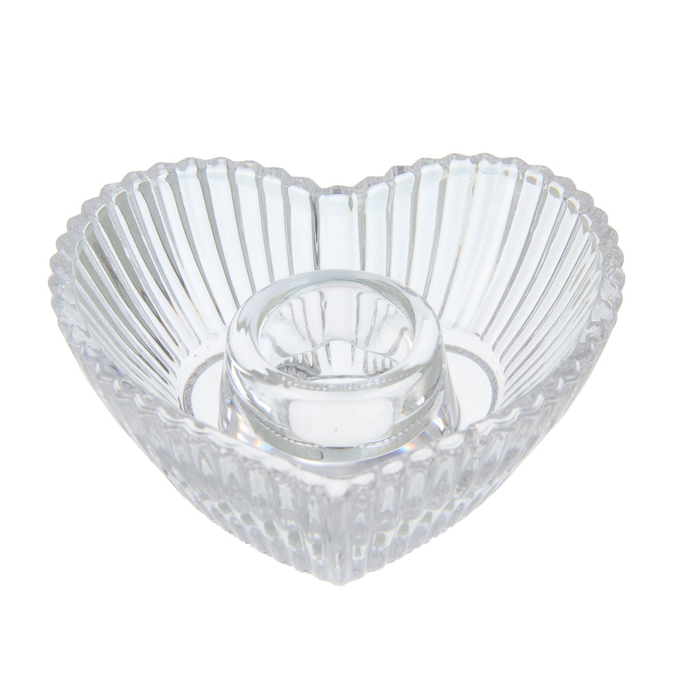 Подсвечник тм LADECOR стеклянный, 8,5x8,5x3,5 см, 2 формы, арт.№ 477-258