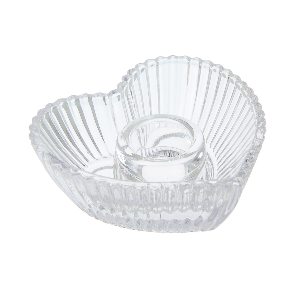 Подсвечник тм LADECOR стеклянный, 8,5x8,5x3,5 см, 2 формы, арт.№ 477-258