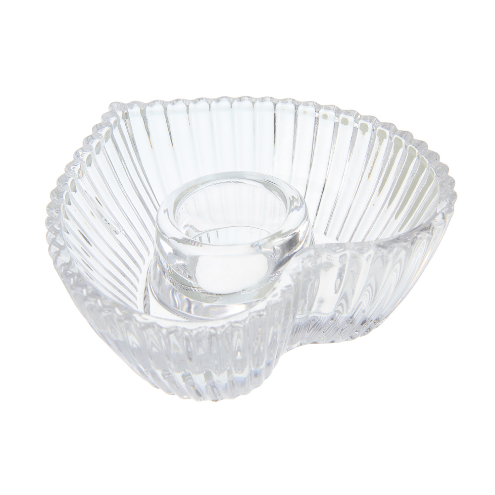 Подсвечник тм LADECOR стеклянный, 8,5x8,5x3,5 см, 2 формы, арт.№ 477-258