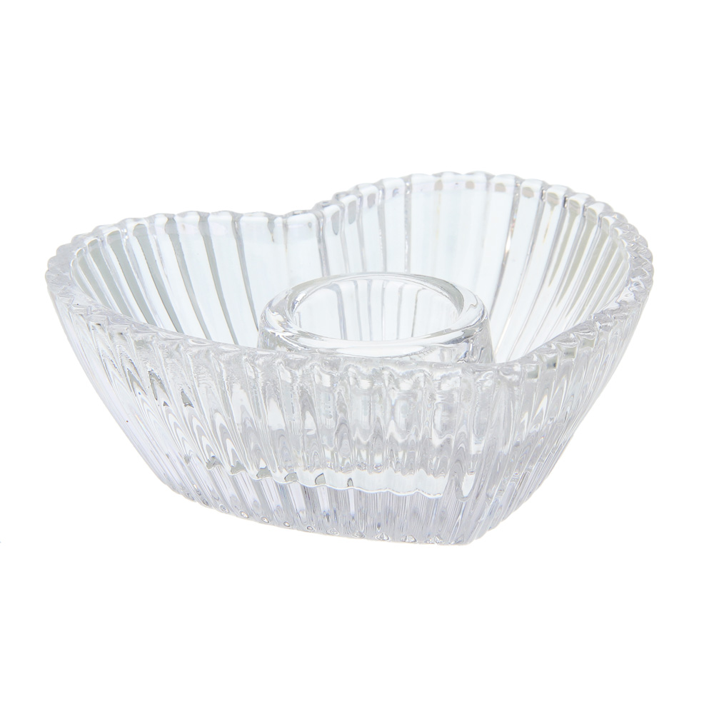 Подсвечник тм LADECOR стеклянный, 8,5x8,5x3,5 см, 2 формы, арт.№ 477-258