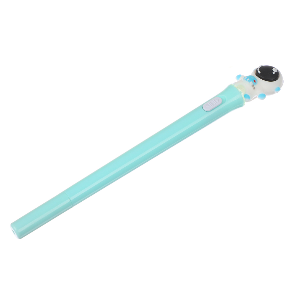 Ручка шариковая синяя, со светящейся фигуркой в форме космонавта, 4 цв.корп, 17,5см,пластик, арт.№ 591-154