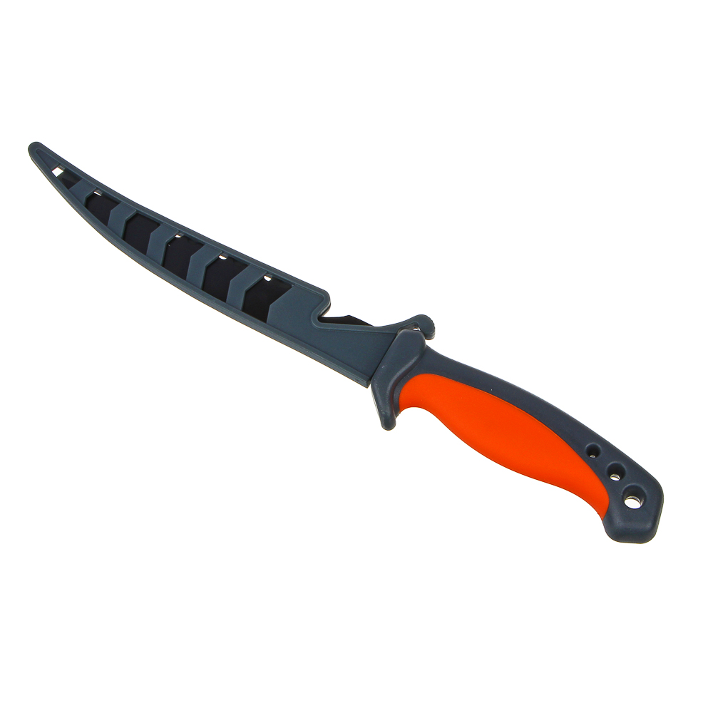 Нож разделочный филейный тм ЕРМАК, с чехлом, 27,3см, нерж.сталь, пластик, ПВХ, арт.№ 070-005