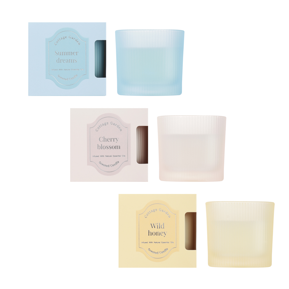 Свеча ароматизированная тм NEW GALAXY Cottage garden 90г,Wild Honey, Summer Dreams, Cherry Blossom, арт.№ 778-318