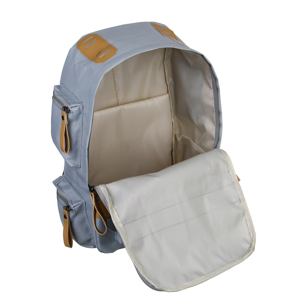 Рюкзак подростковый 41x26x14см, 1 отд., 5 карм., клапан на липучке, веревки, ПЭ, иск.кожа, 3 цвета, арт.№ 254-715