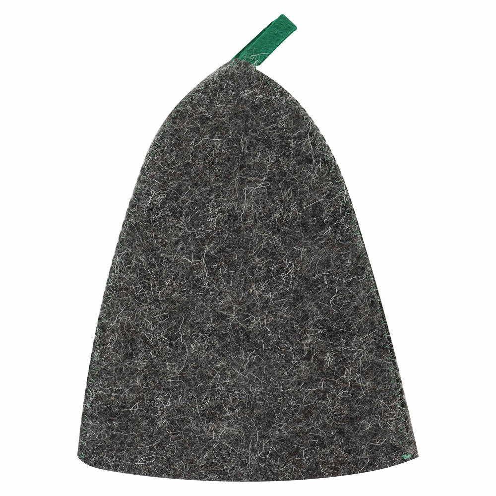 Набор банный ЭКОНОМ 3 предмета (шапка, коврик, рукавица) в пакете, войлок белый/серый, арт.№ 364-270