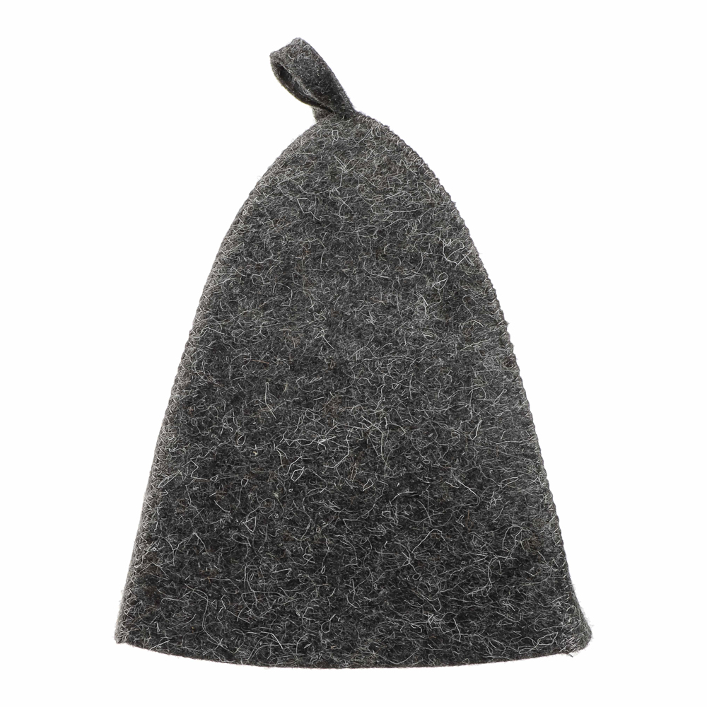 Набор банный ЭКОНОМ 2 предмета без вышивки (рукавица, шапка) в пакете, войлок белый/серый, арт.№ 364-271