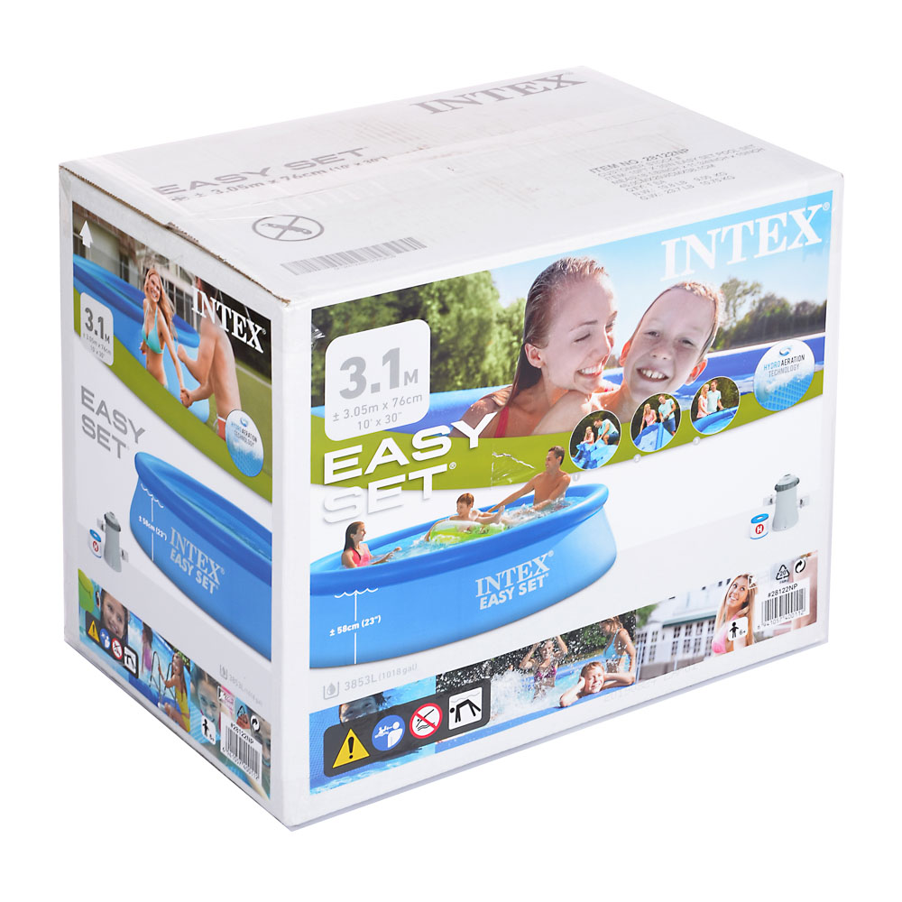 INTEX Бассейн надувной Изи Сет 305x76см, 3853л, насос с фильтром 1250л/ч, 28122NP, арт.№ 109-084