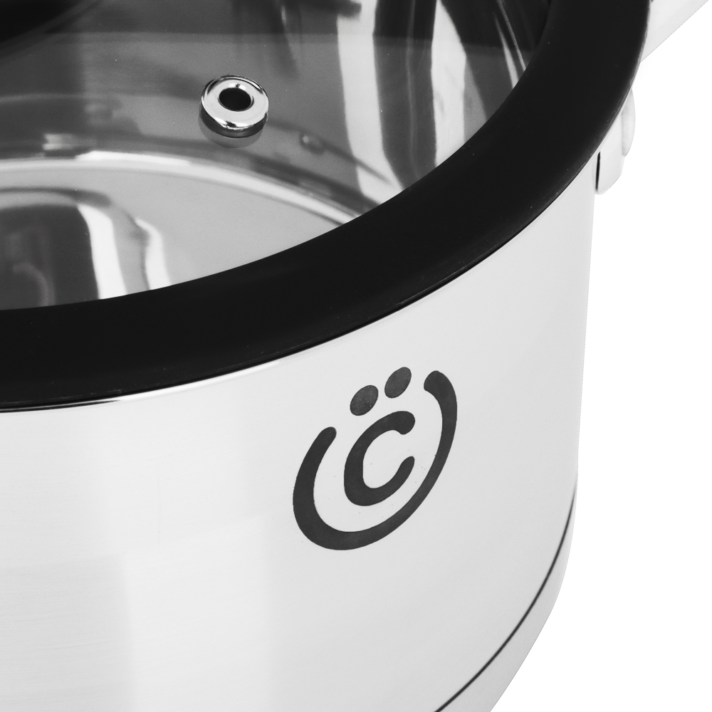 ВСЁГАЗИН Джела Кастрюля 18х10см 2,3л, со стекл. крышкой, индукция, нерж. сталь, арт.№ 822-232