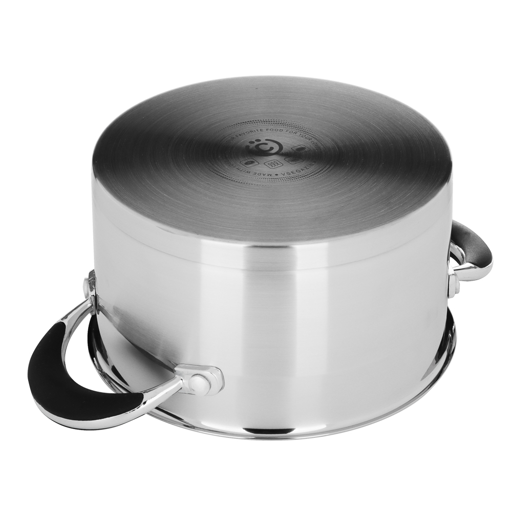 ВСЁГАЗИН Джела Кастрюля 18х10см 2,3л, со стекл. крышкой, индукция, нерж. сталь, арт.№ 822-232