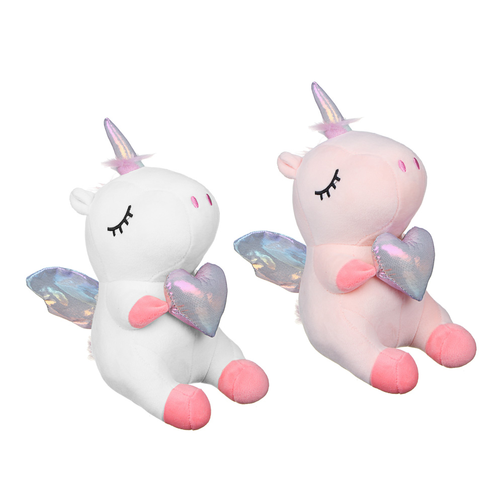 МЕШОК ПОДАРКОВ Игрушка мягкая в виде единорога с крыльями, 25см, полиэстер, 2-4 цвета, арт.№ 264-230