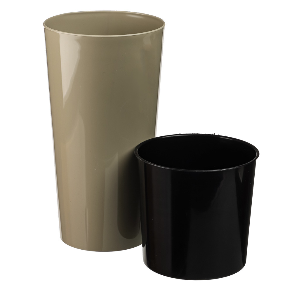 Кашпо для цветов со вставкой "КАМЕЛИЯ", светло-серый 1,5 л + 3 л, арт.№ 164-341