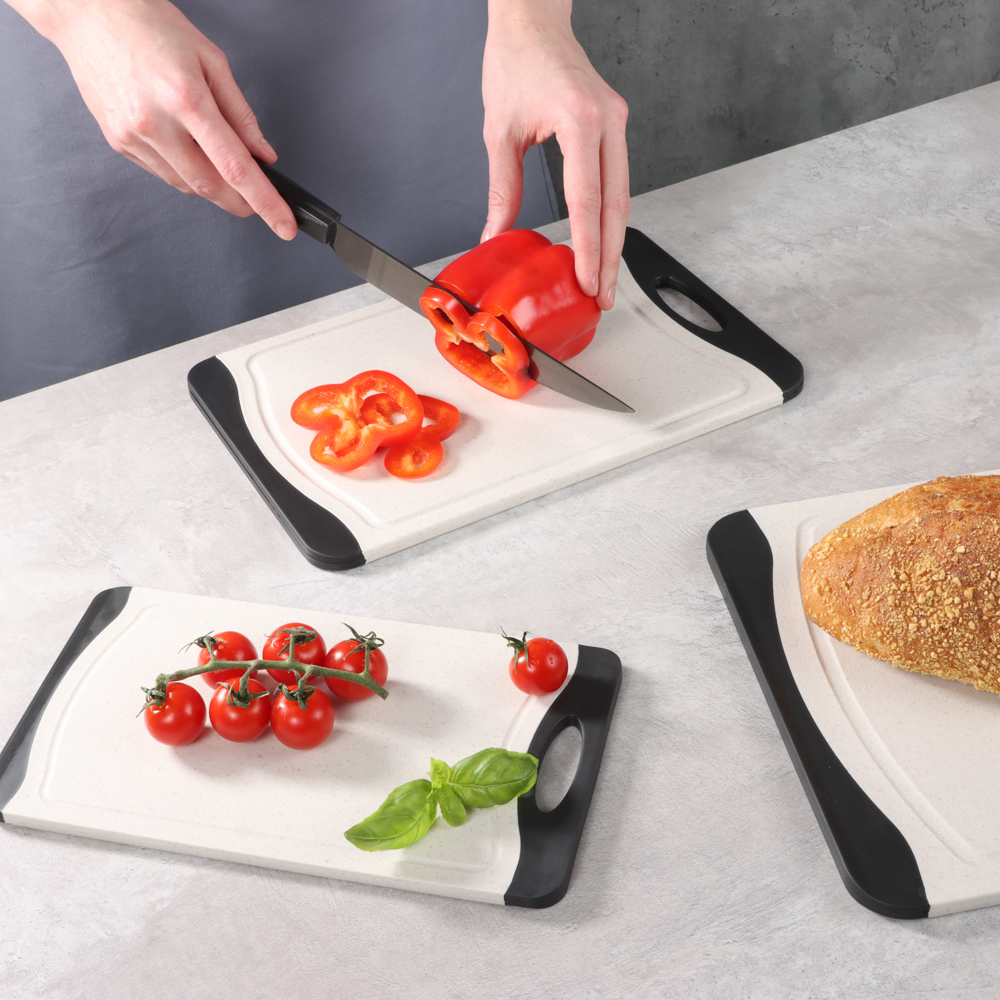 SATOSHI Женева Набор досок разделочных 3шт 36,5х24,5х0,8 см; 29х20х0,8 см; 25х14,5х0,8 см, пластик, арт.№ 852-155