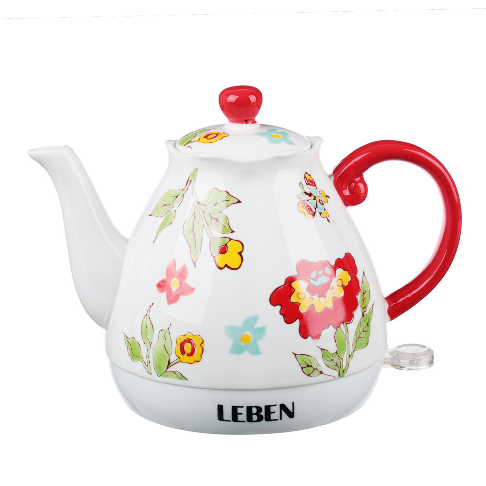 LEBEN Чайник керамический 1,2л, 1850Вт, скрытый нагр.элемент, дизайн, арт.№ 291-022