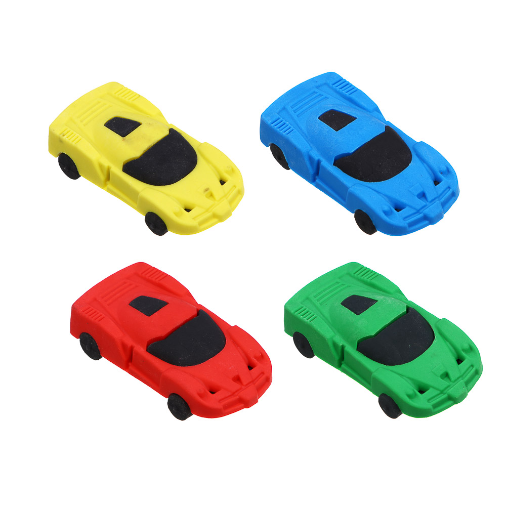 Ластик фигурный в форме машинки, 5,3х2,7х1,1см, ТПР, 4 цвета, арт.№ 607-075