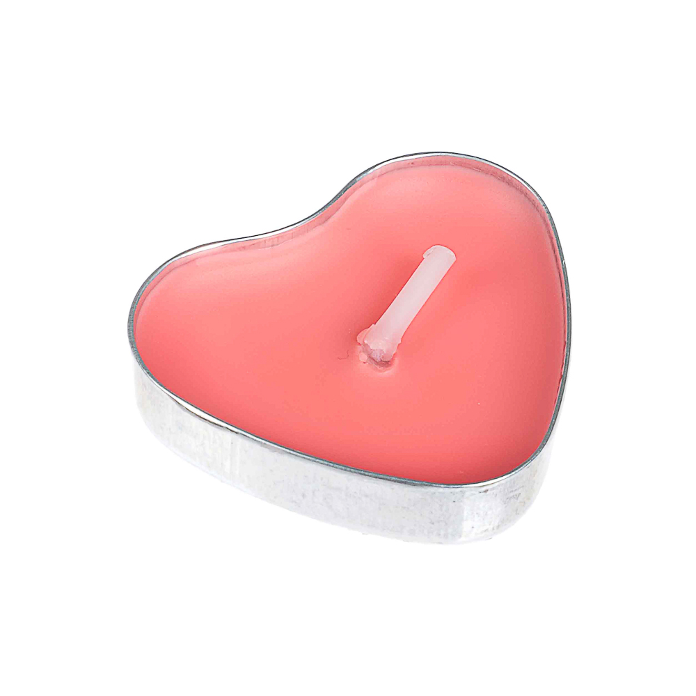 Свеча в виде сердца в гильзе, набор 10 шт, металл, парафин, 17х7,2х1см, 2 цвета, арт.№ 508-465